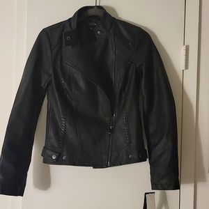 Black Faux Leather biker jacket
